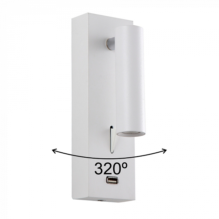 Бра Crystal Lux CLT 210W USB WH